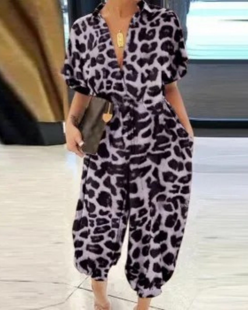 Franziska - Knopf Spitzengürtel Jumpsuit
