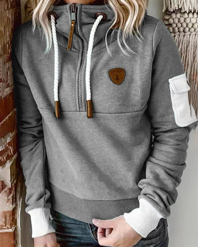 Janice - Lässiger Half-Zip Damen Hoodie