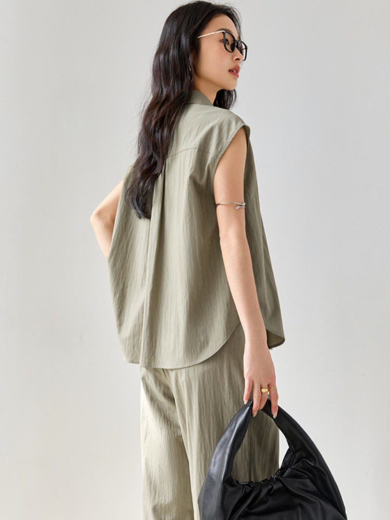 Augusta | Elegantes Set mit Kurzarmbluse & Weitbeiniger Hose