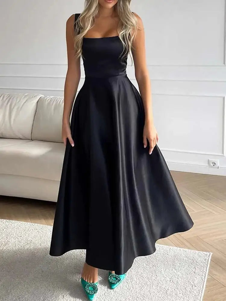 Arlette- ärmelloses Maxikleid mit hoher Taille für Frauen