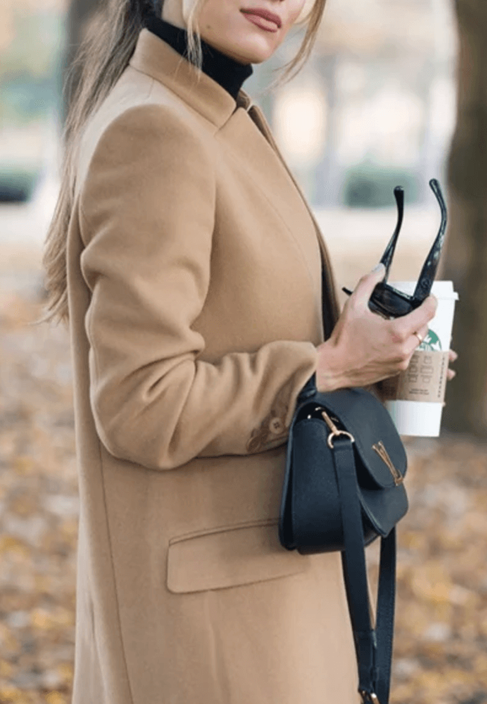 Emanuela-Mantel mit Stehkragen Minimalistisch Elegantes Uni-Design