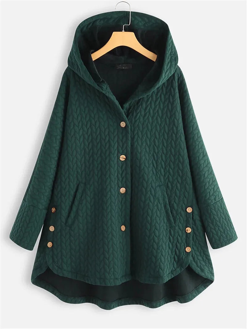 Ladies Long Jacket Coat Autumn Winter Casual Female Women Warm Thick Long Sleeve Hooded Sweater Outwear Hoody Overcoat Hoodies