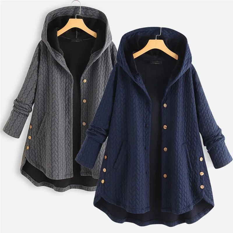 Ladies Long Jacket Coat Autumn Winter Casual Female Women Warm Thick Long Sleeve Hooded Sweater Outwear Hoody Overcoat Hoodies