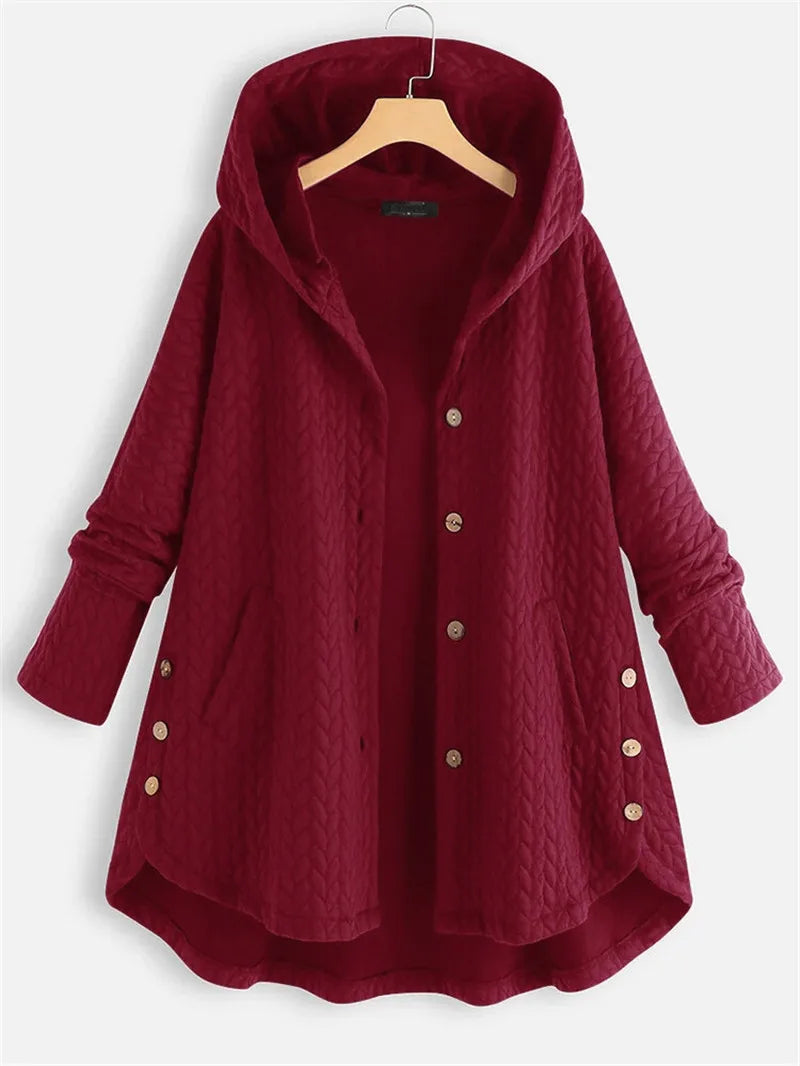 Ladies Long Jacket Coat Autumn Winter Casual Female Women Warm Thick Long Sleeve Hooded Sweater Outwear Hoody Overcoat Hoodies