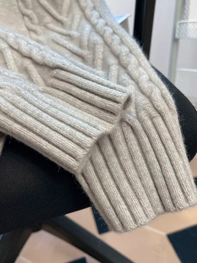 Zoki Grey Y2K Cardigan Sweaters Women Streetwear Double Zipper Loose Knitted Coat Tops Loose Long Sleeve Casual Harajuku Jackets