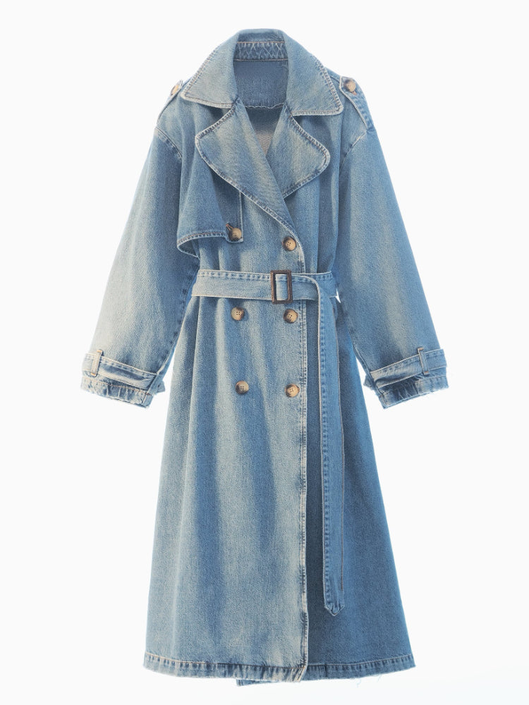 Edeltraud | Lässiger Oversize-Denim-Trenchcoat für Damen