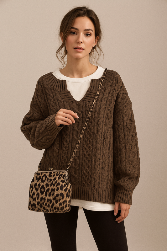 Ebba-Pullover im Vintage-Stil mit langen Ärmeln