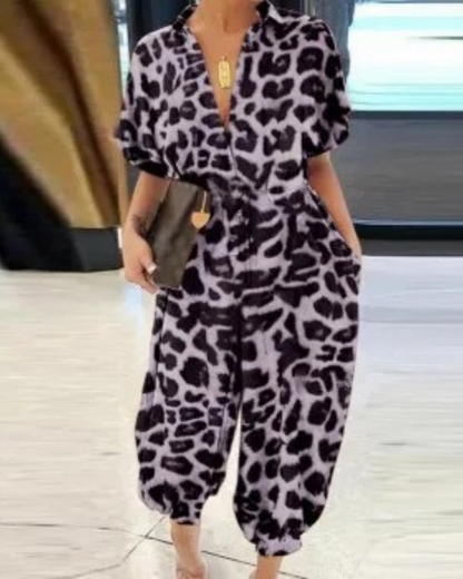 Franziska - Knopf Spitzengürtel Jumpsuit