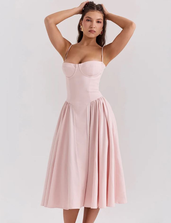 Kalinae – Schickes Bustier-Midi-Kleid