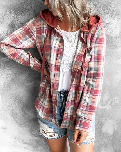 Caydence - Locker karierte Strickjacke