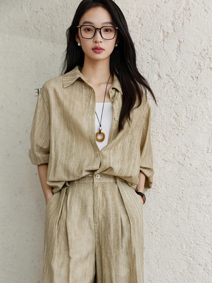 Elisabeth | Damen Set mit Langarmbluse & Weit geschnittener Hose