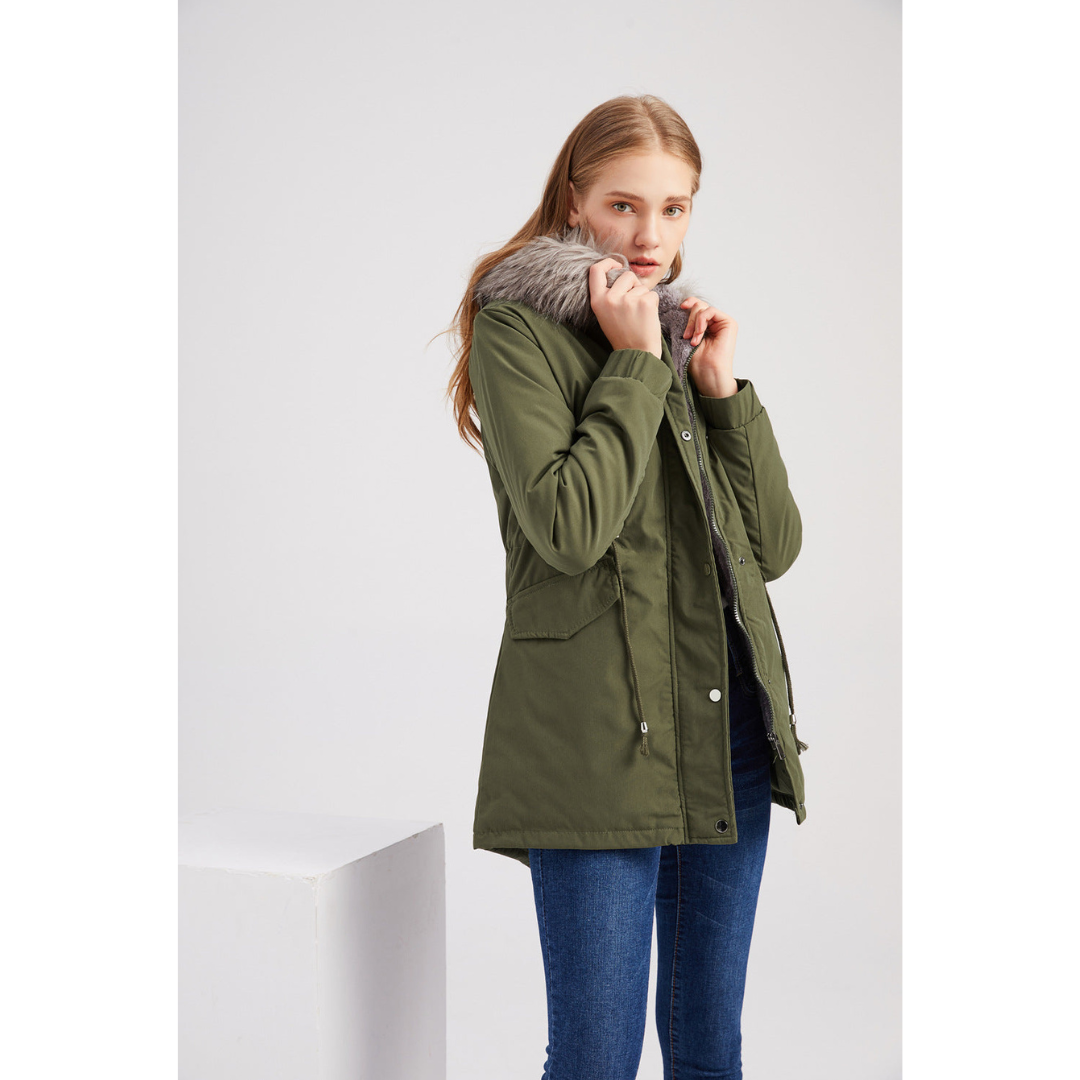 Damen Kapuze Winter Parka Jacke | Warme