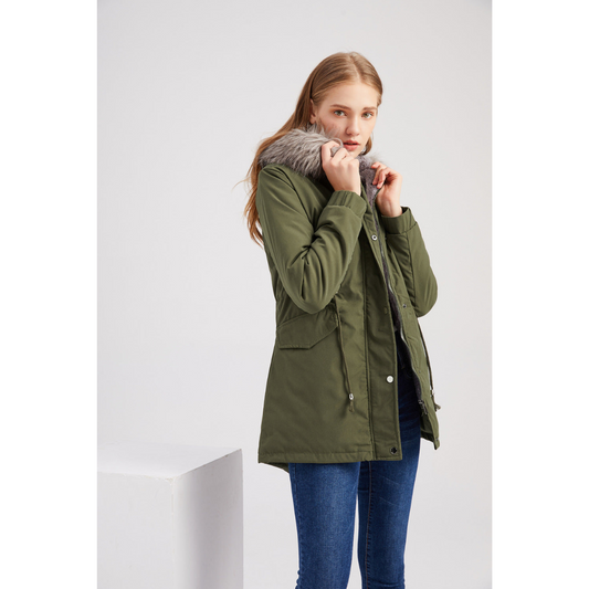 Damen Kapuze Winter Parka Jacke | Warme