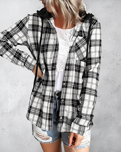 Caydence - Locker karierte Strickjacke