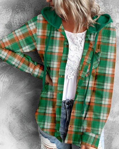 Caydence - Locker karierte Strickjacke