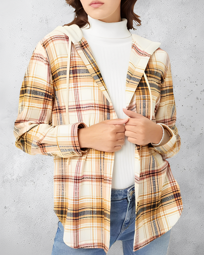 Caydence - Locker karierte Strickjacke