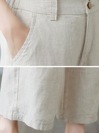 Casual Plain Long Pant | Relaxed Fit, Natural Waist, Ankle Length