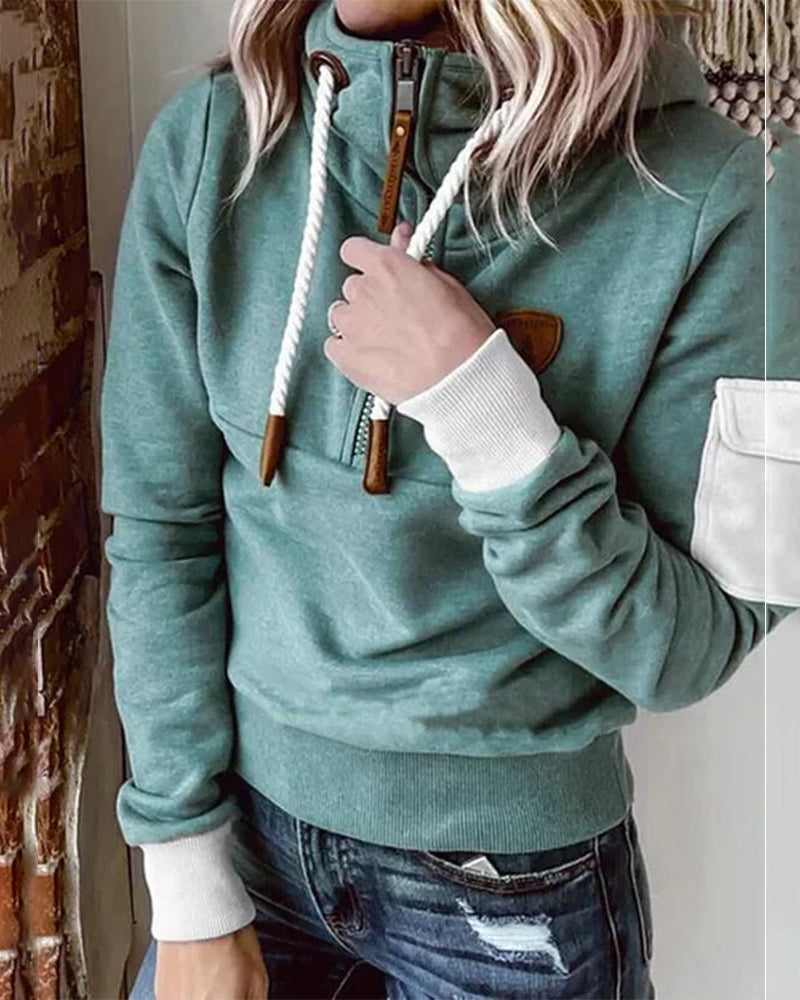 Janice - Lässiger Half-Zip Damen Hoodie