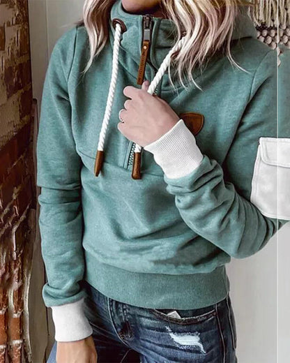 Janice - Lässiger Half-Zip Damen Hoodie