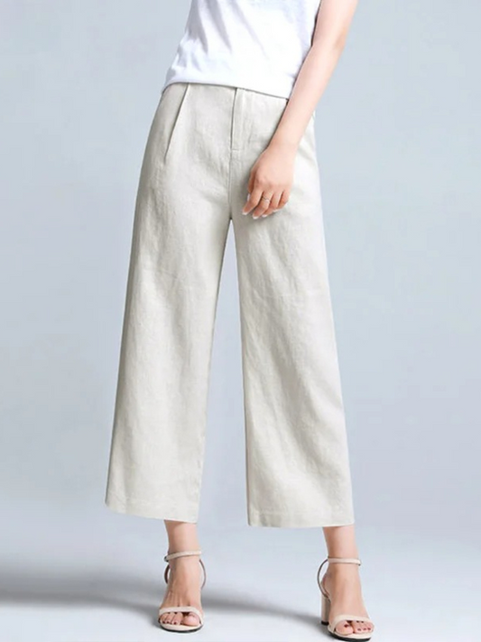 Ellise | Hochwertige Hose mit weitem Bein und Knopfdetail