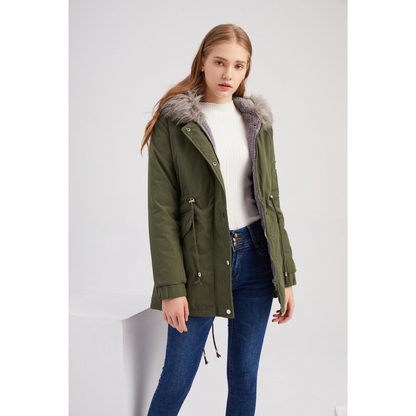 Damen Kapuze Winter Parka Jacke | Warme