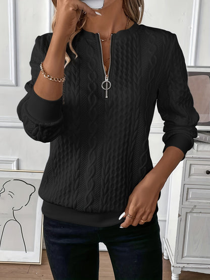 Jasmine - Klassischer Zip-Up Pullover für Damen