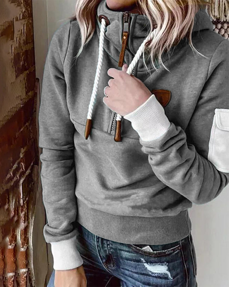 Janice - Lässiger Half-Zip Damen Hoodie