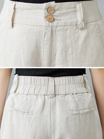 Casual Plain Long Pant | Relaxed Fit, Natural Waist, Ankle Length