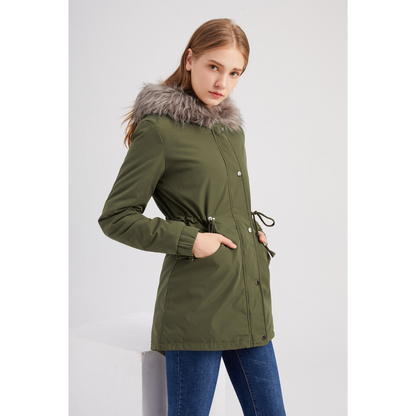 Damen Kapuze Winter Parka Jacke | Warme