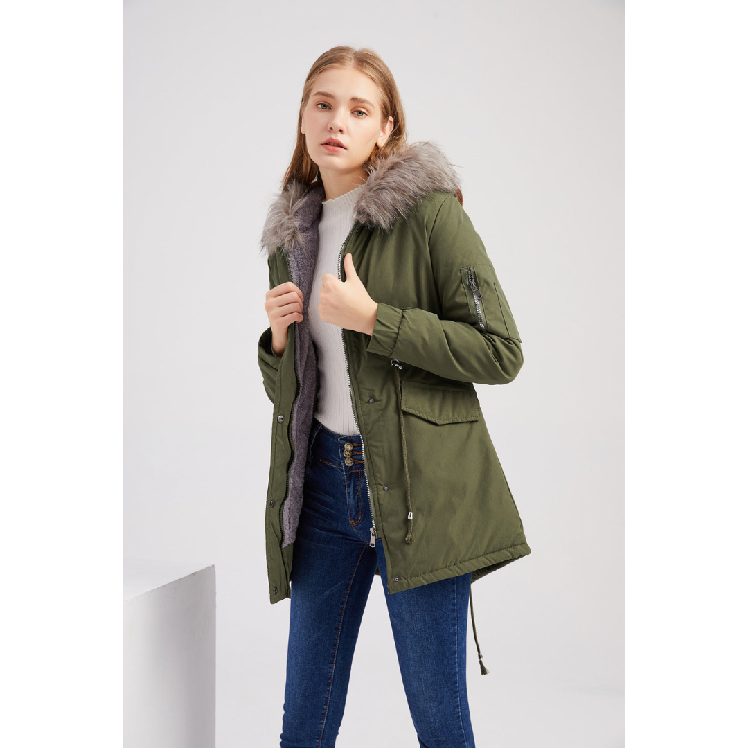 Damen Kapuze Winter Parka Jacke | Warme