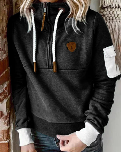 Janice - Lässiger Half-Zip Damen Hoodie