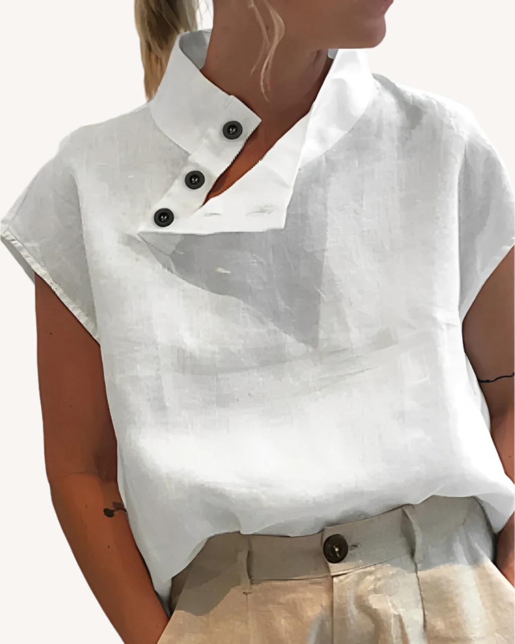 Camilla - Elegante Baumwoll-Leinen-Bluse