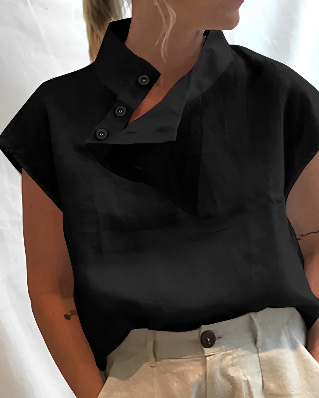 Camilla - Elegante Baumwoll-Leinen-Bluse