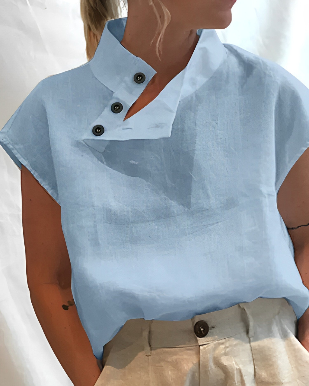 Camilla - Elegante Baumwoll-Leinen-Bluse