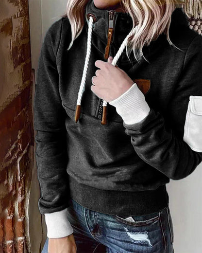Janice - Lässiger Half-Zip Damen Hoodie