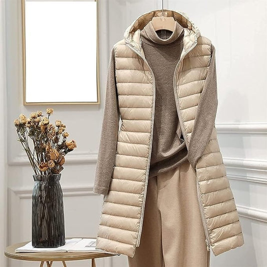 Margauxemim | Damen Puffer Ärmellose Stepp Weste | Lange