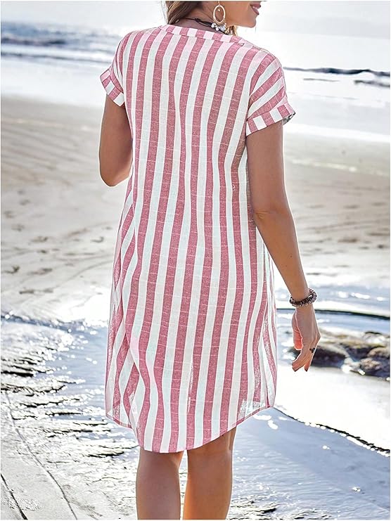 Tessa - Striped Shirt Dress
