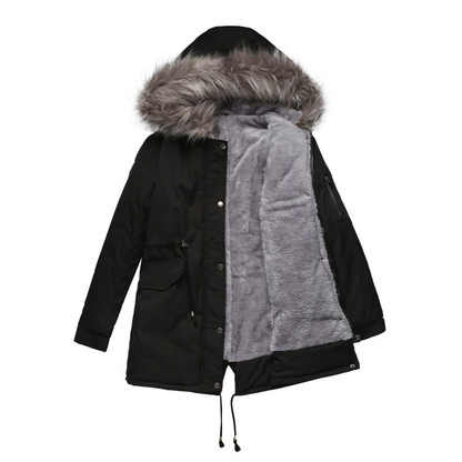 Damen Kapuze Winter Parka Jacke | Warme