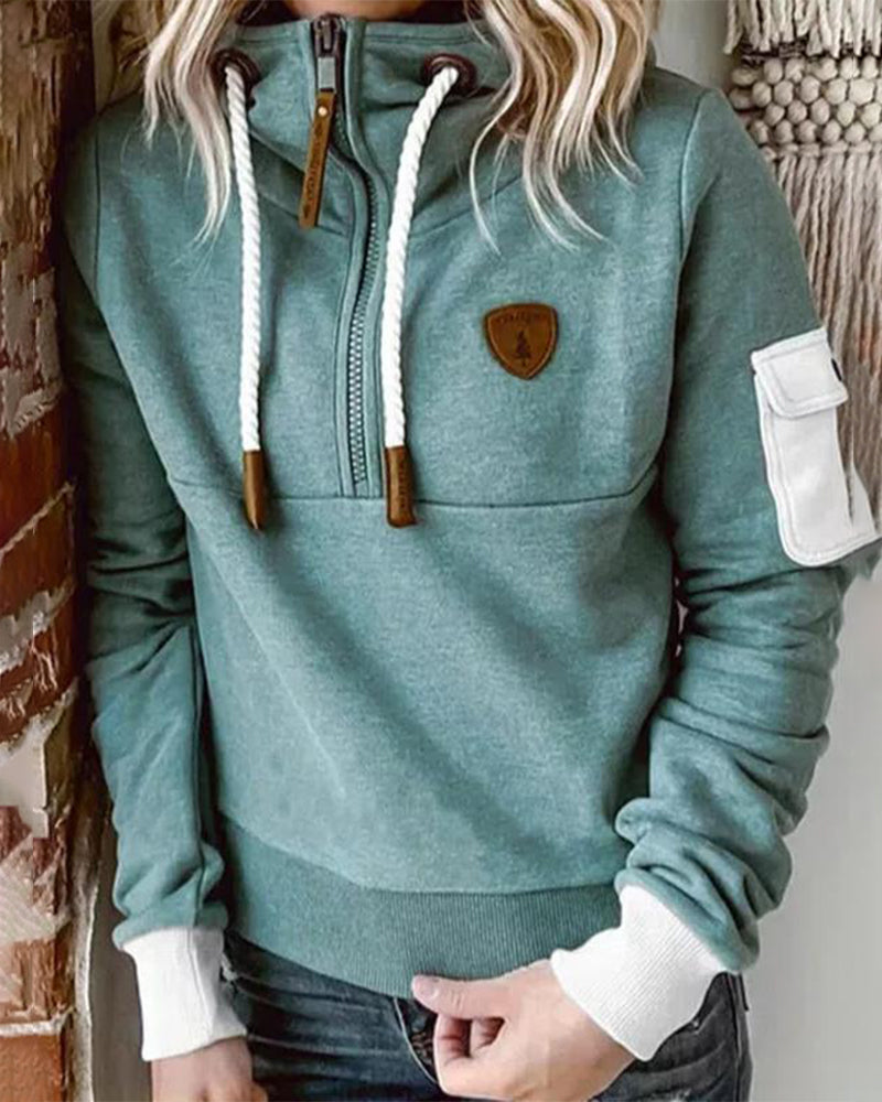 Janice - Lässiger Half-Zip Damen Hoodie