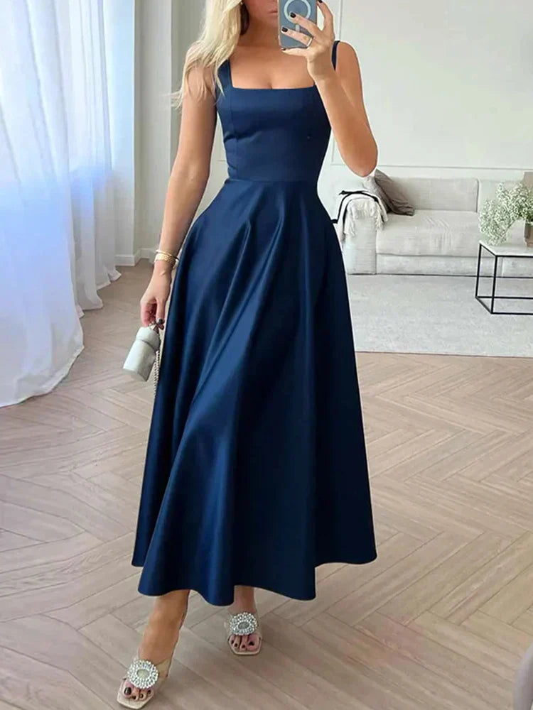 Arlette- ärmelloses Maxikleid mit hoher Taille für Frauen