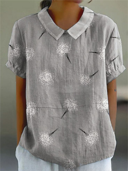 Callie - Floral Linen Blouse