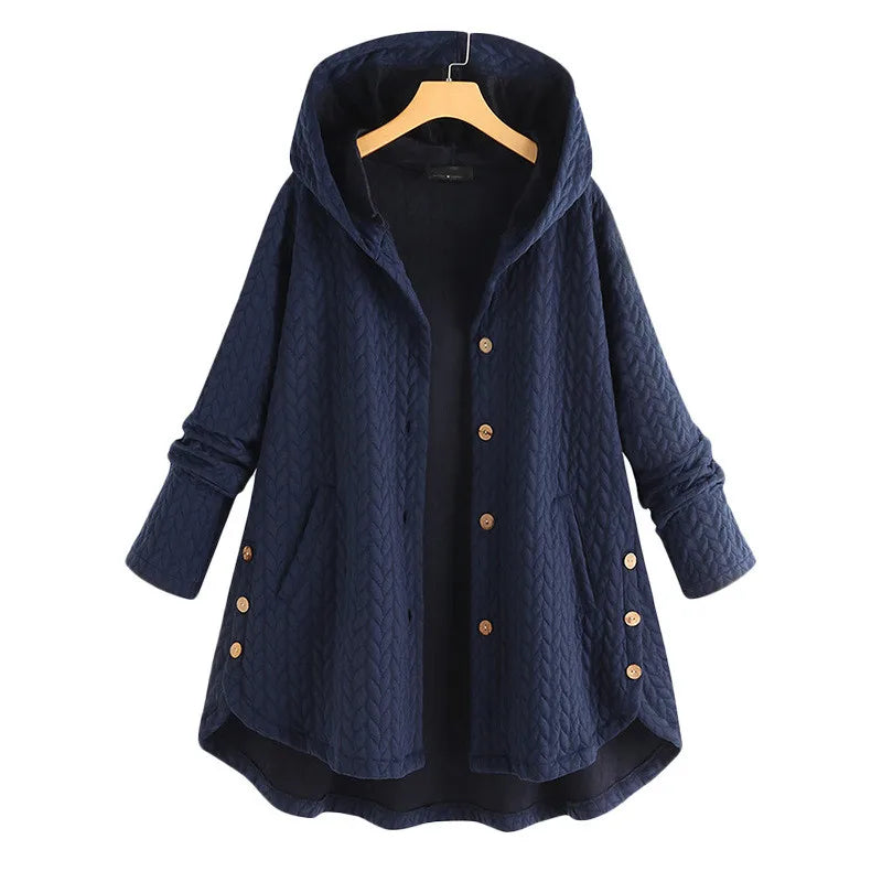 Ladies Long Jacket Coat Autumn Winter Casual Female Women Warm Thick Long Sleeve Hooded Sweater Outwear Hoody Overcoat Hoodies