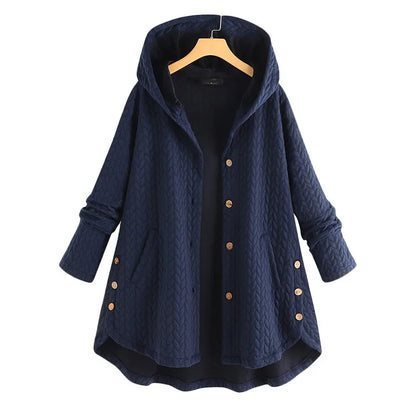 Ladies Long Jacket Coat Autumn Winter Casual Female Women Warm Thick Long Sleeve Hooded Sweater Outwear Hoody Overcoat Hoodies