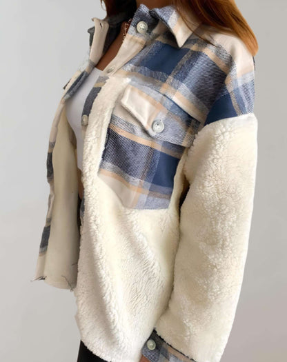 Jerica - Warme karierte Winterjacke mit Brusttaschen