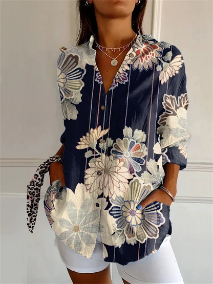 Women's Four Seasons 3D Shirt Printed Fish Graphics Women's Clothing Designer Three Quarter Sleeve Shirt Women's Lapel Shirt