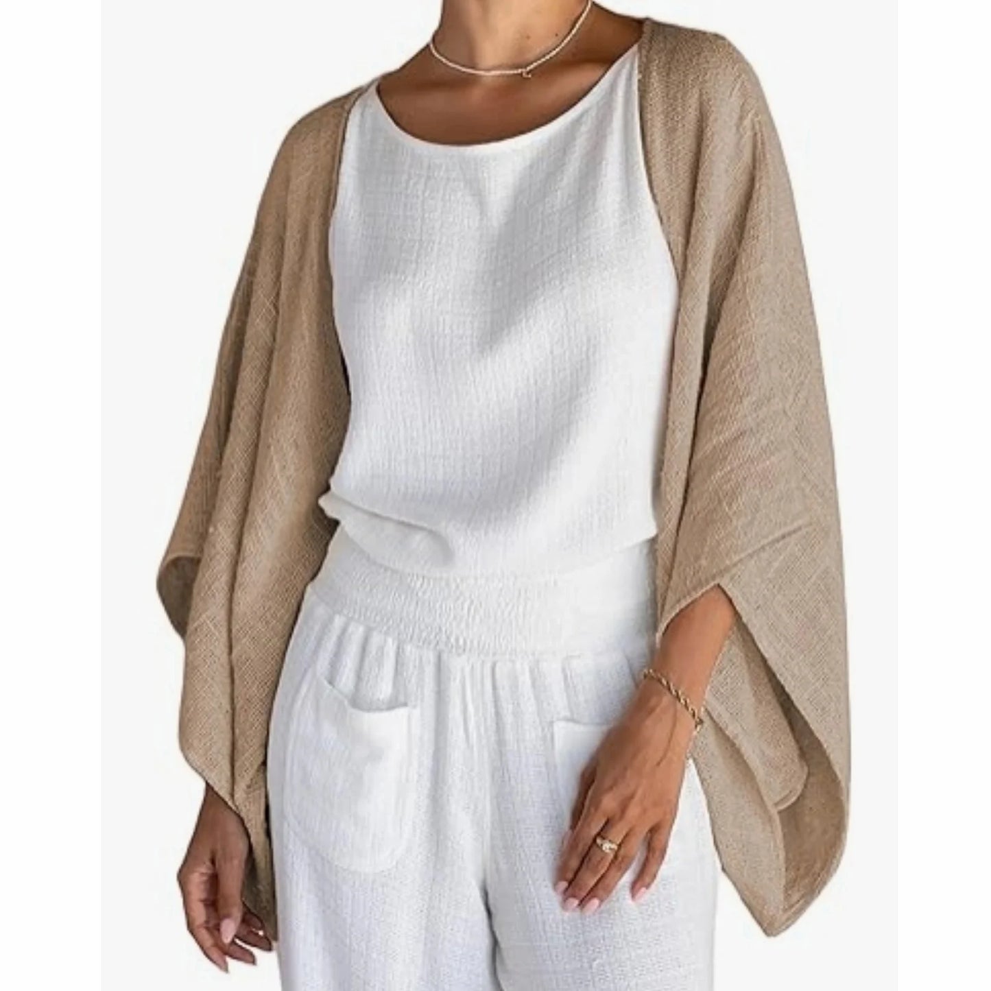 Lamuusaa Shrug Cardigan y2k Women Fall Clothes Solid Color Open Front Loose Lightweight Cover Up Fashion Clothing Streetwear