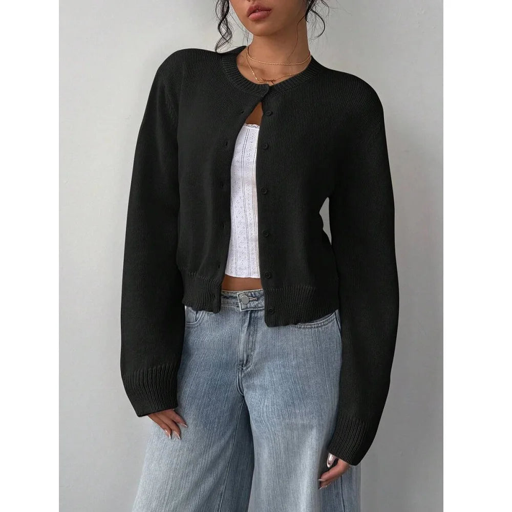 Women Autumn Winter Knitted Cardigans Sweaters Ladies Long Sleeve Single Breasted Sweater Outerwear Coats Jackets