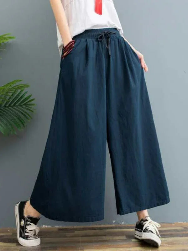 2024 Autumn Women Cotton Linen Straight Pants Joggers Casual Soft Baggy Wide Trousers for Women High Waist Office Oversize Pants