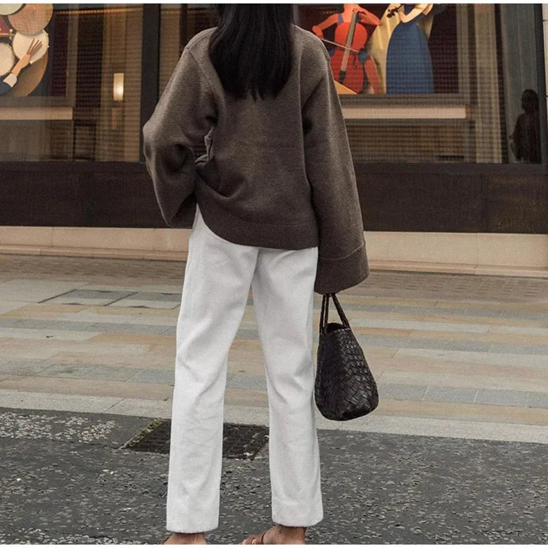 Women Casual Solid Single V Neck Knitted Cardigan Fashion Single Breasted Full Sleeves Sweater Autumn Chic Female Street Wear
