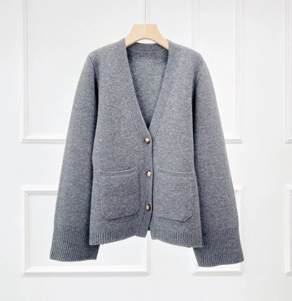 Naizaiga 100 merino wool solid brown black gray white thicken long sleeve Women cardigans female sweater WLHL40